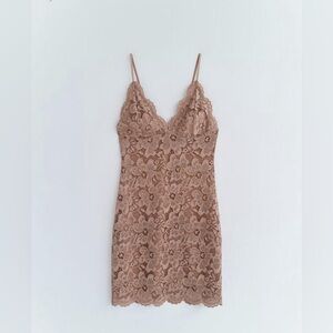 Zara Nude Lace Mini Dress